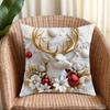 4Pcs Christmas Cushion Covers Set Washable Christmas Themed Pillow Case Detachable Cozy Xmas Pillow Cover for Sofa House Room