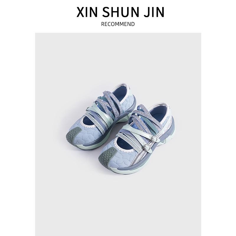 

Летние новые балетки женские плоские повседневные одинарные туфли с вырезами ремешками спортивная женская обувь 40 синий