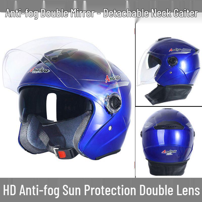Universal All-Season Electric Helmet with Anti-Fog & Warmth, Dual Visors, for Men & Women