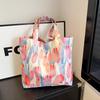 Floral Large Capacity Shoulder Bags for Women Casual Commuter Ladies Shopping Bag with Pendant Students Girls Handbags Tote