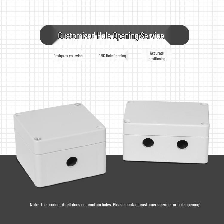 ABS Waterproof Outdoor Junction Box with Ears, Plastic Sealed Power Wiring Terminal for Monitoring.