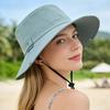 Chapeau seau de protection solaire avec mentonnière coupe-vent, Chapeau de pêche d'extérieur à large bord pour hommes femmes
