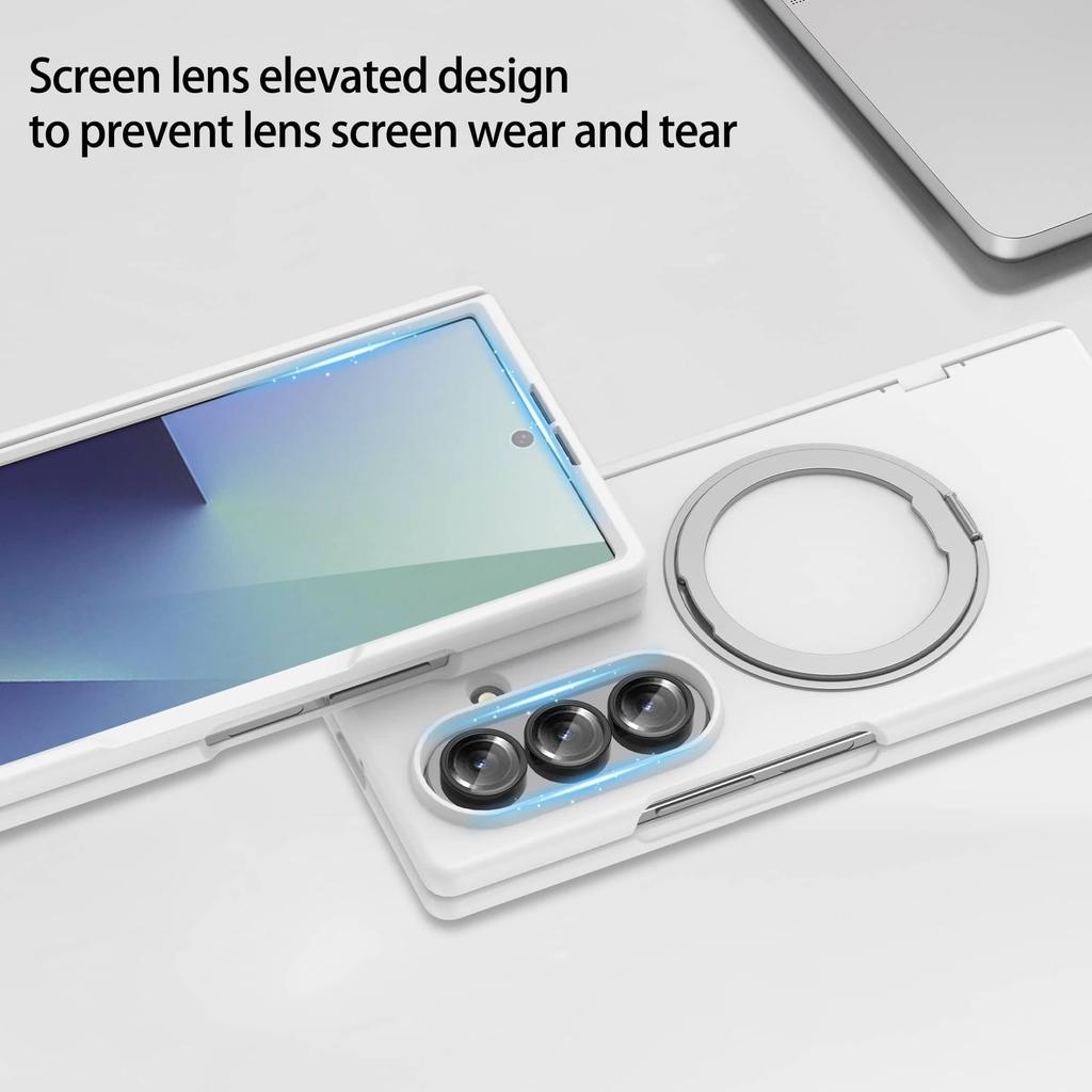 Pour Samsung Galaxy Z Fold 7 Étui Magnétique, Protection Intégrale 360° avec Support Intégré, Protecteur d'Écran Intégré, Protection de la Charnière