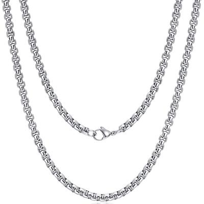 2,4 mm 23,6 Zoll Edelstahl Rolo Kette Halskette Rohkette Halskette für Männer Frauen Schmuck