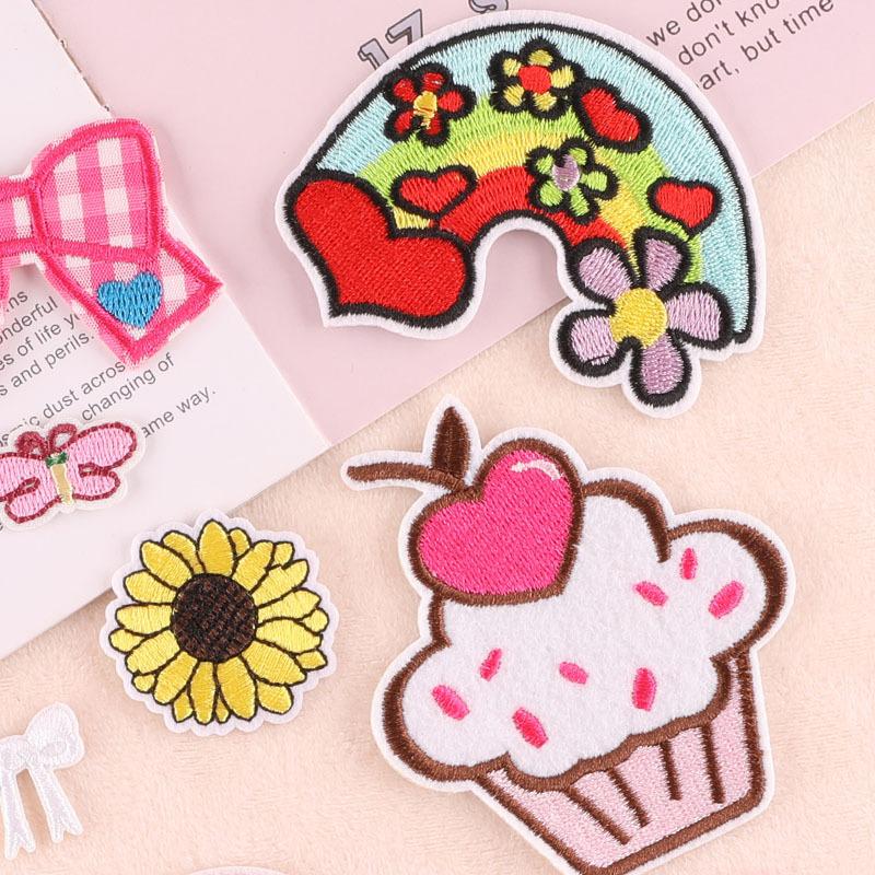 Autocolant pânză brodată Etichetă brodată patch autocolant pentru jurnal cu paiete accesorii îmbrăcăminte copii etichetă pânză