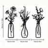 3 Piece Black Acrylic Floral Wall Art Set with Vase Modern Minimalist Home Decor Gift
