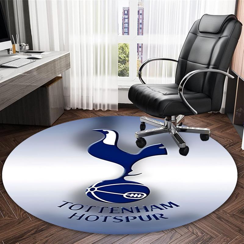 1pc T-Tottenham Hotspur  Carpet, Round Rug, Comfortable, Suitable for Entryways, Living Rooms, Office, And Bedrooms, Christmas Decoration