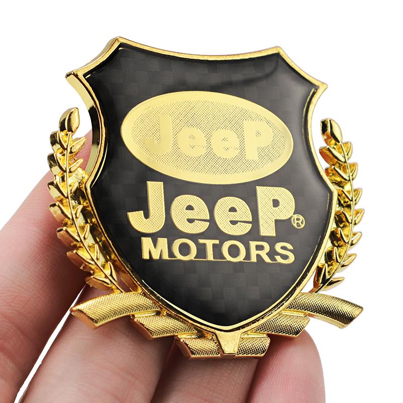 1Pcs Metal Car Badge 3D Side Fender Emblem Decoration For Jeep Grand Cherokee Wrangler JK Gladiator Compass Renegade Valve Stem ALN1