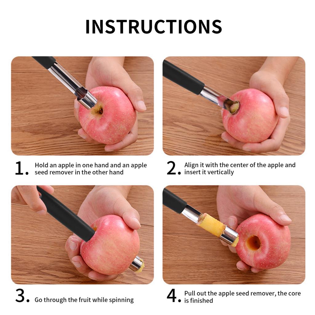 Stainless Steel Core Remover Fruit Vegetable Seeder Red Dates Pear Pip Corer Easy Twist Household Supplies Tools