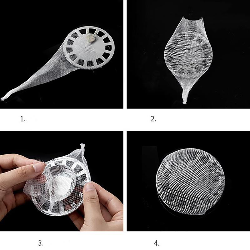 100Pcs Bathroom Shower Drain Cover Net Bag Hair Prevent Filter Sink Strainers