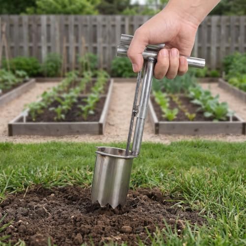 Handheld Bulb Planter Garden Hole Drill Lawn Plug Tool for Planting Bulbs Weeding Kisangel