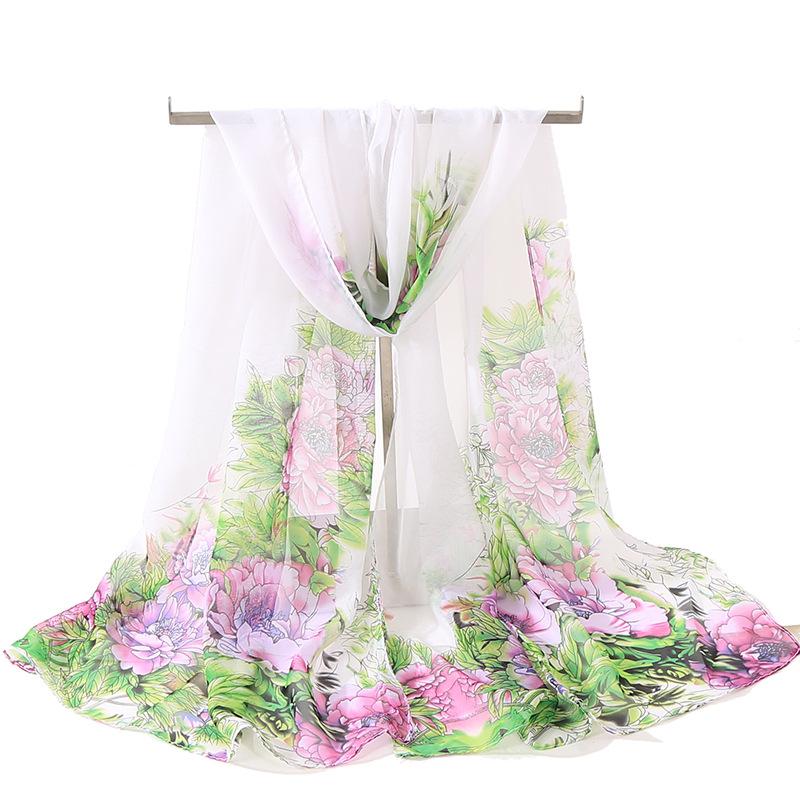Chiffon Scarf for Women In Summer Ethnic Style New Style Gauze Scarf Korean Version for Women Versatile Sun Protection Shawl