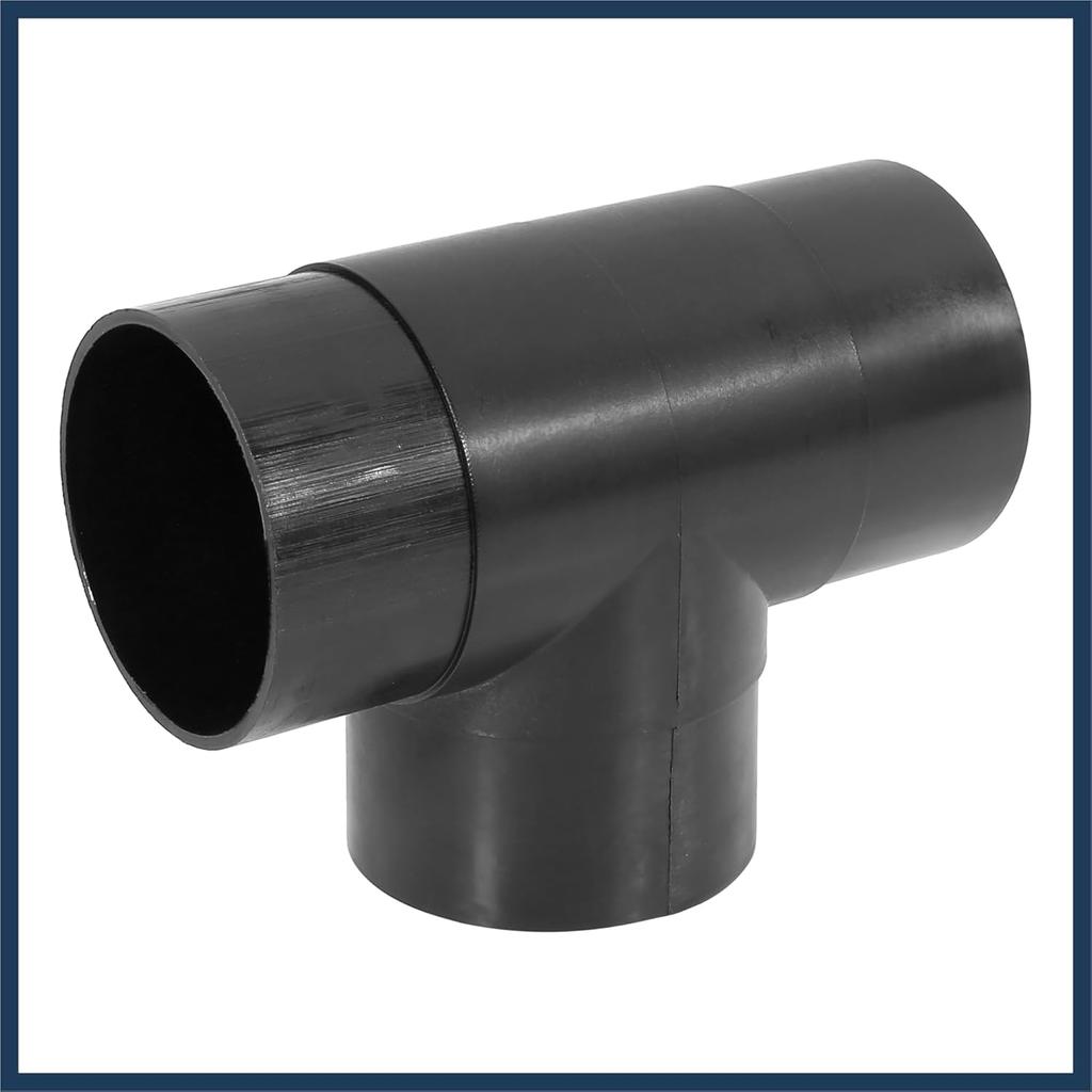 60mm Car Heater Warm 3 Way Air Ducting Elbow Pipe T Shape Outlet Connector Black Plastic Stylish Design