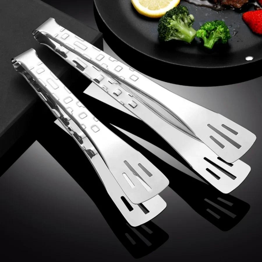Thickened stainless steel barbecue meat tongs, anti slip and anti scald food clips, anti scald bread clip, noodle food clip