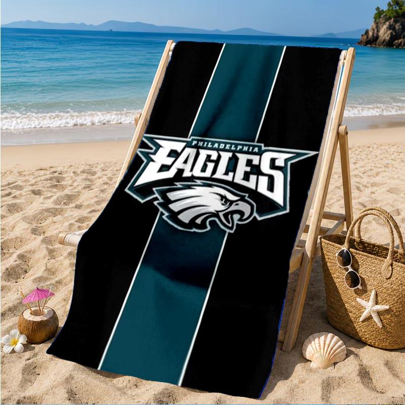 Asciugamano da Spiaggia Philadelphia Eagles, Asciugatura Rapida, Facile da Curare, Adatto Sia per il Fitness che per le Vacanze al Mare, Essenziale per lo Sport