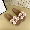 2025 New Soft-bottom Bow Slippers Women's Summer Wear Versatile Fairy with Skirt Beautiful One-word Sandals