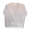 Mens Oversized Thick Knit Sweater Round Neck Long Sleeve Street Style Light Gray Winter