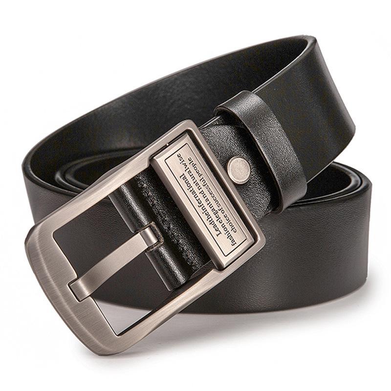 Men's Vintage Alloy Pin Buckle Leather Belt - High-End Casual Style