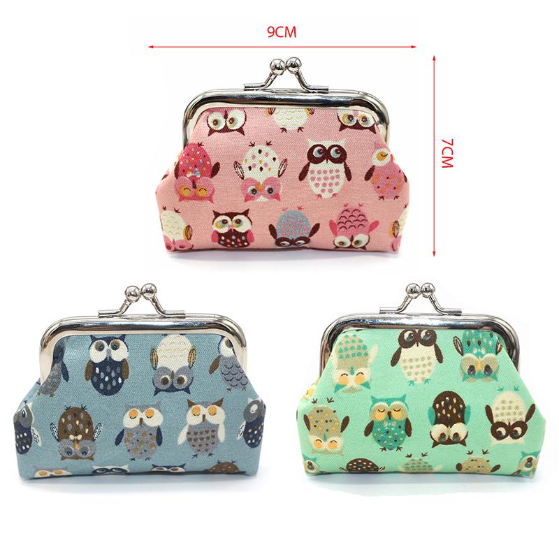 Cute Cartoon Printed Owl Coin Purse Wallet Hasp Pocket Money Purse Wedding Candy Bag