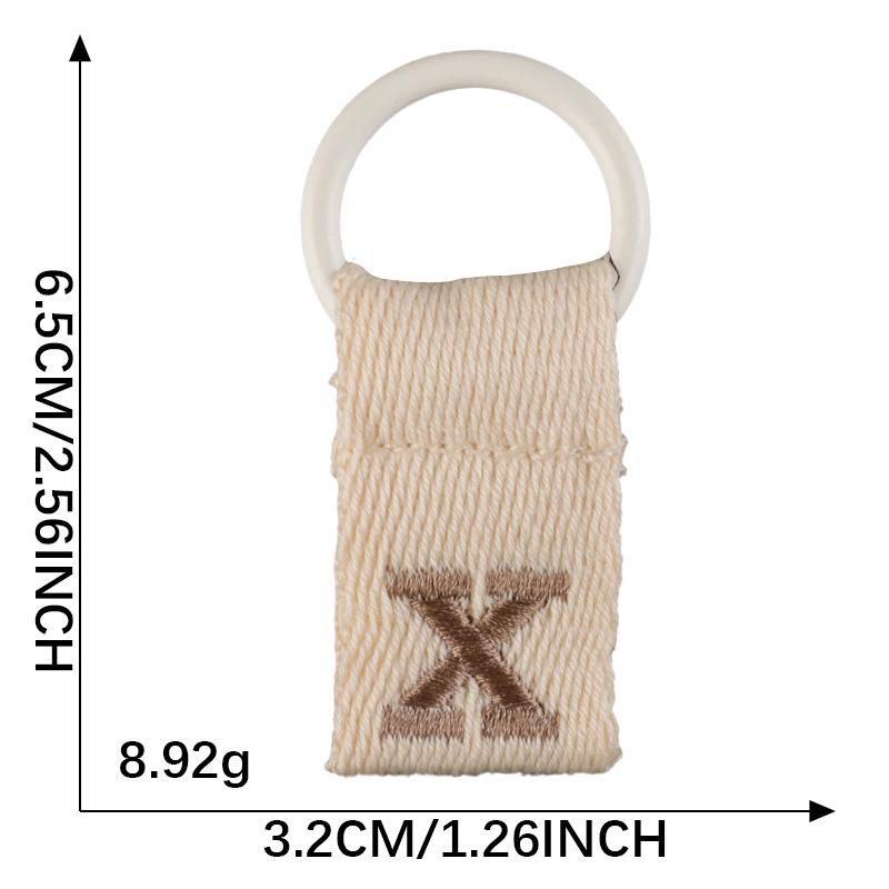 Korean-Inspired Couple Name Tag Backpack Keychain with 26 Letters Embroidered Ribbon