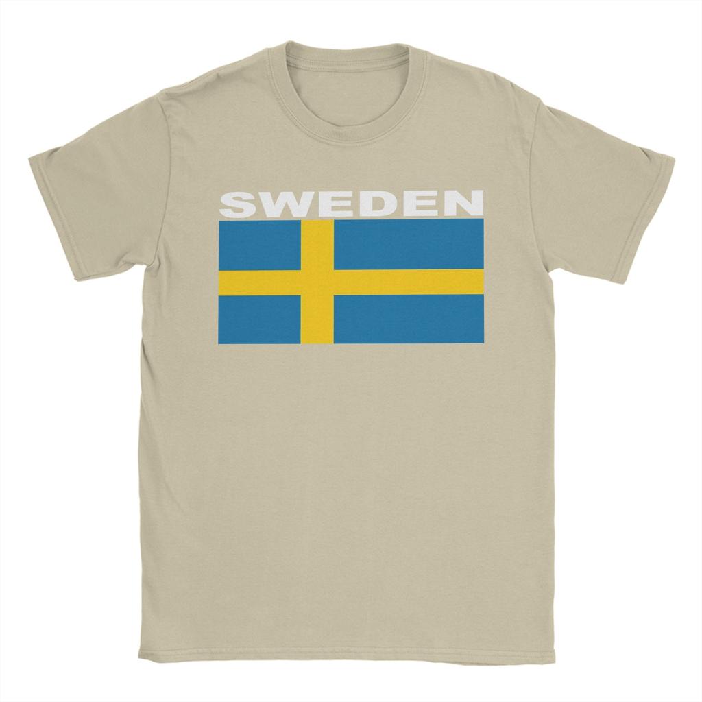 Sweden Swedish flag TShirt Unisex Hipster 100 Cotton Tee Shirt O Neck Short Sleeve T Shirt Big Size Clothes