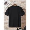 European Size Men's White Crew Neck Printed T-Shirt, Breathable Quick-Dry Short Sleeve, Casual Comfortable Daily Wear