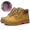 Winter Men Ankle Work Shoes Boots Leather Outdoor Working Shoes Plush Warm Werkschoenen Botines Hombre