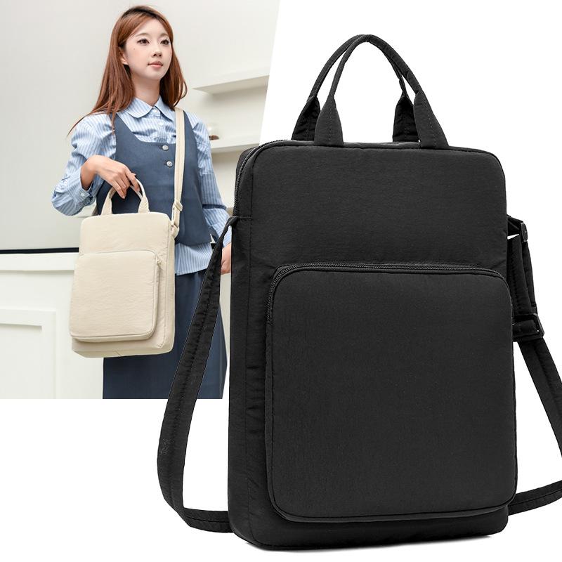 

Textured Quilted Laptop Shoulder Bag - Soft, Stylish Commuter Bag for Office Workers 27x6x39 cm бежевый