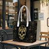 Gothic Skull Print Large Shoulder Tote Bag for Daily Use