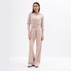 Europe, America autumn and winter new women's fashion suit hooded zipper knitted top thin strap trousers two-piece set women