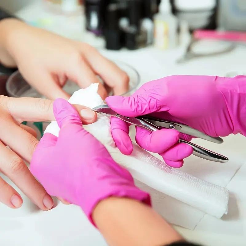 20/50/100PCS Pink Nitrile Gloves Disposable Gloves for Household Cleaning Kitchen Tool Beauty Nail Salon Petcare Hair Dye Gloves