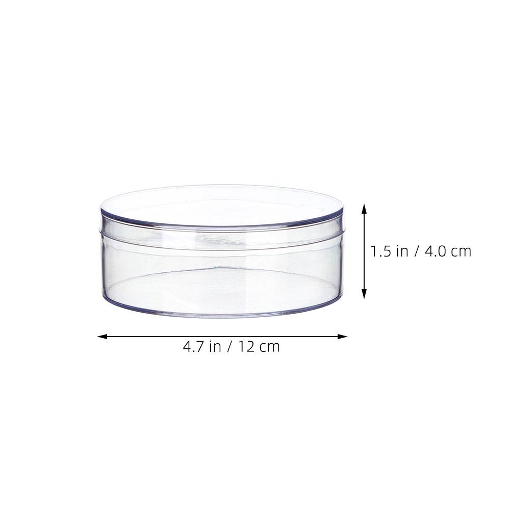6pcs 12cm Clear Round Candy Box With Lid Transparent Party Favor Boxes Wedding Small Storage Containers For Jewelry Beads Crafts