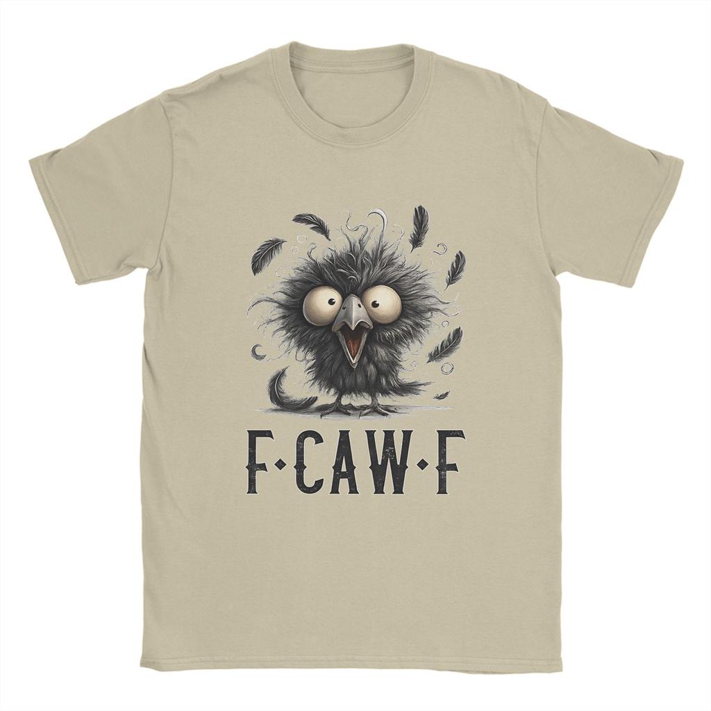 Vintage T-shirt Strand F-Caw-F Fritids T-shirts Bomulls T-shirt för Män Y2K Basic Tryckta Kortärmade Toppar