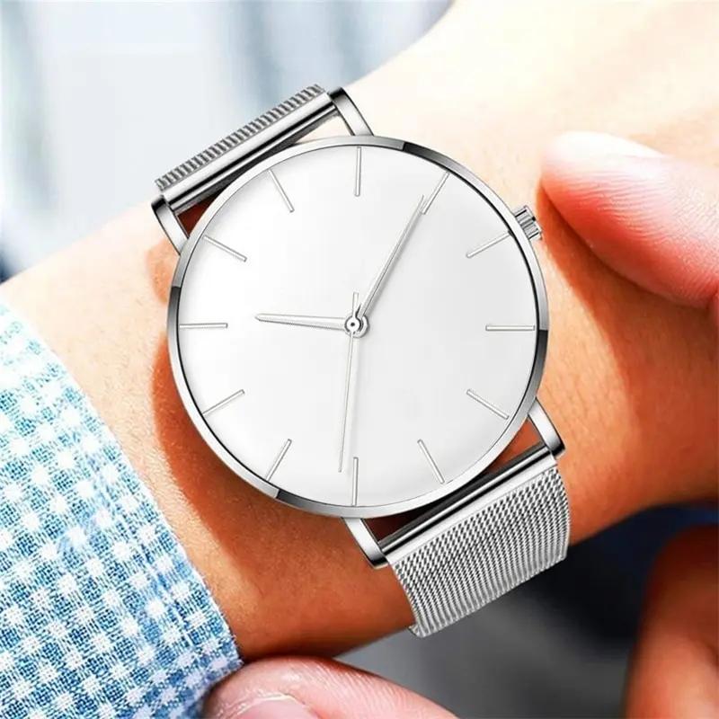 Mens Watches Luxury Sport Wrist Watch Men's Watches Fashion Casual Quartz Classic Mesh Slim Strap WristWatches