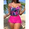Bikini Women Swimsuit New Print Solid Sling Bikinis Set Sexy High Waist Swimwear Summer Shorts Beach Bathing Suit Female