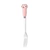 Cute Cartoon Cat Paw Fruit Fork Food Grade Stainless Steel Edges Mirror Polished Portable Tableware Fork For Adults Kids School