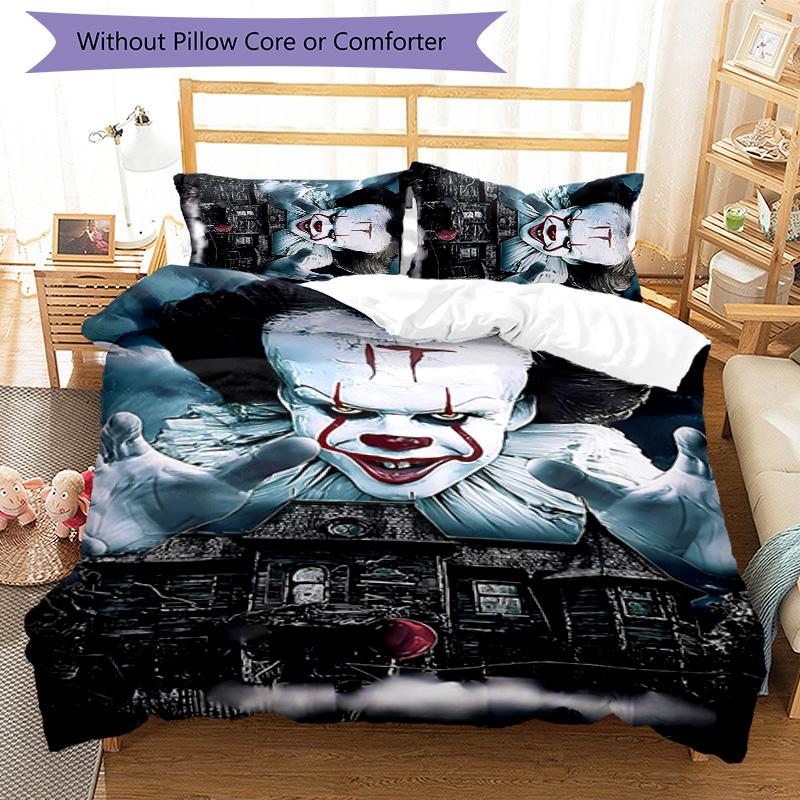 3pcs Pennywise the Dancing Clown pattern bedding set duvet cover set includes duvet cover &pillowcases, perfect all season bedroom decoration & gift