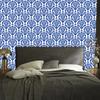 Blue and Azure Damask Wallpaper for Living Room and Bedroom 50x1000