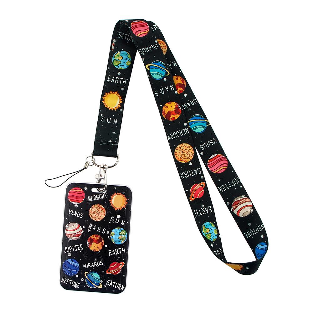 Moon Planet Cell Phone Lanyard: ID, Campus Meal, and Bus Card Holder