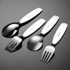 Premium 304 Stainless Steel Child's Dessert & Soup Spoon Set with Flat Bottom & Children's Fork