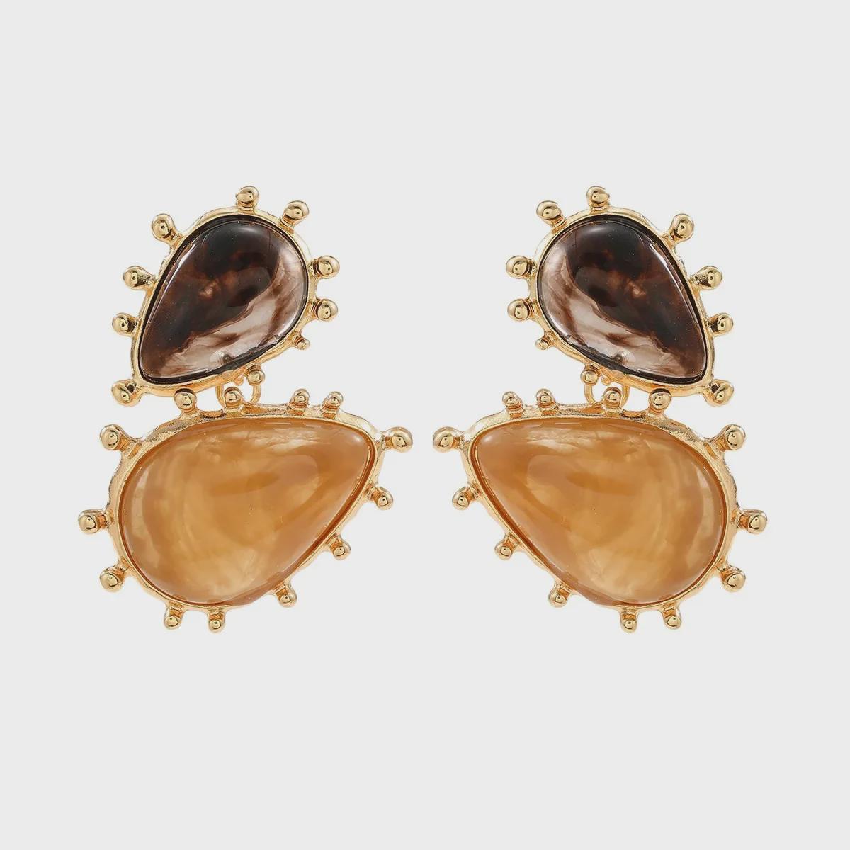 

Женские серьги из смолы в европейско-американском стиле 2024 г. золотой