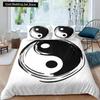 Yin Yang King Queen Duvet Cover Vintage Tai Chi Quilt Cover Divination Bedding Set Oriental Culture Polyester Comforter Cover