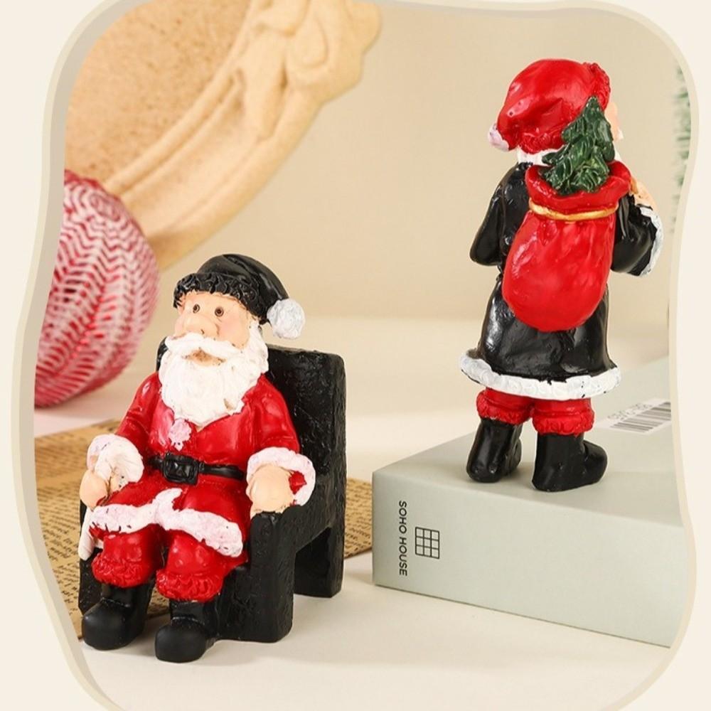 Christmas Santa Claus Ornaments Resin Material Miniatures Model New Micro Landscape  Home Decor