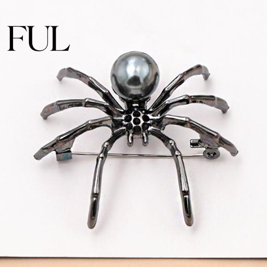 Halloween Spider Brooch 1/2Pcs 3D for Halloween, Horror Alloy Jackets Statement Pin Lapel Pin, Clothes Backpacks Costume Accessories Clothing