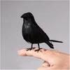 3 Stück Statue Krähe Spielzeug Künstlicher Schwarzer Krähenvogel Gartenornamente Vogelornamente Schwarzes Thema Hoteldekoration Krähe