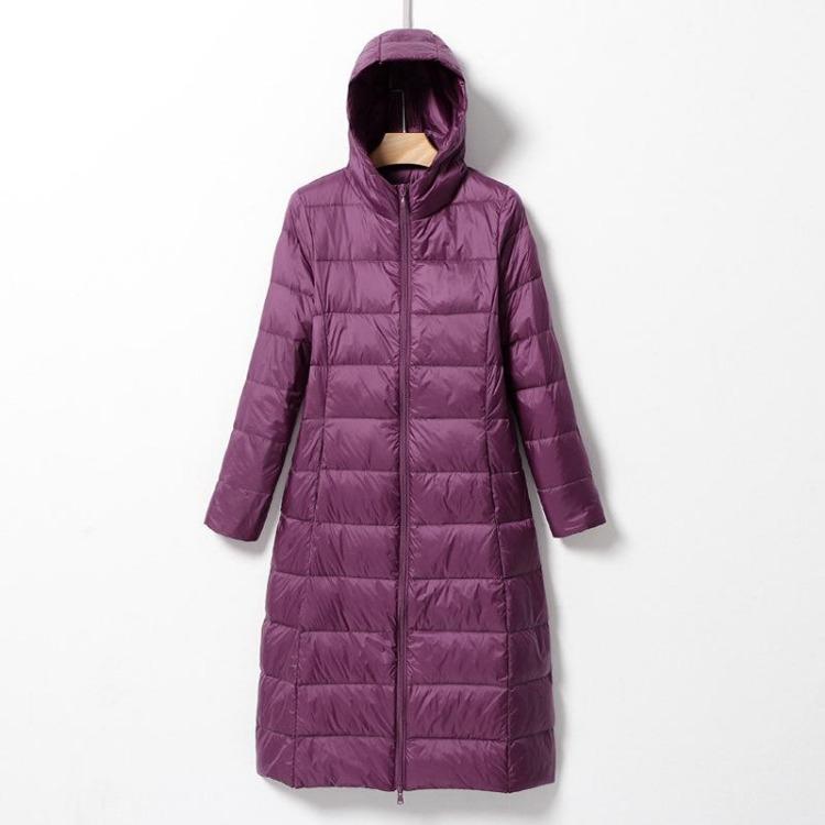 Ultra Light Women Winter Long Down Jacket Hooded Down Coat Big Size Female Coats