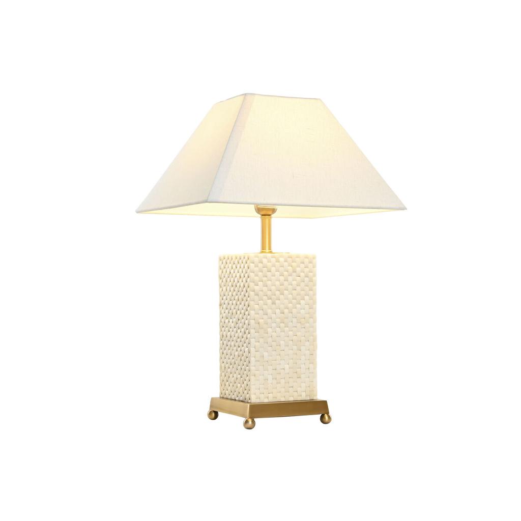 Desk lamp Home ESPRIT White Beige Golden 50 W 220 V