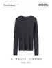 2026 Spring Seamless Round Neck Fine Knit Base Layer Shirt - 18 Gauge Superfine Wool