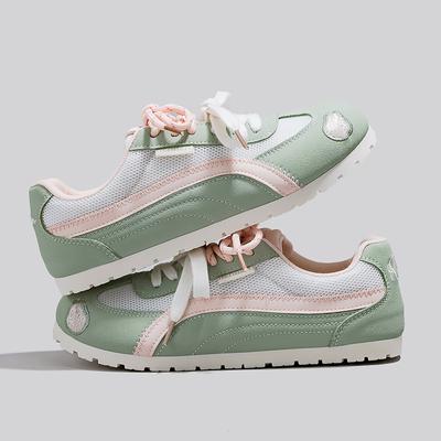 Sweet Peach Planet Retro Inner Height-increasing German Training Shoes Women's New Summer Breathable Board Shoes Versatile Thin-soled White Shoes