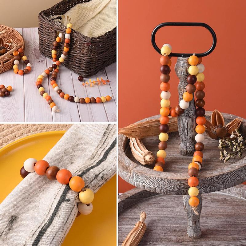 100pcs 8-12mm Assorted Color Wooden Beads Round Brown Wood Bead Round Wooden Spacer Beads for DIY Crafts Jewelry Making
